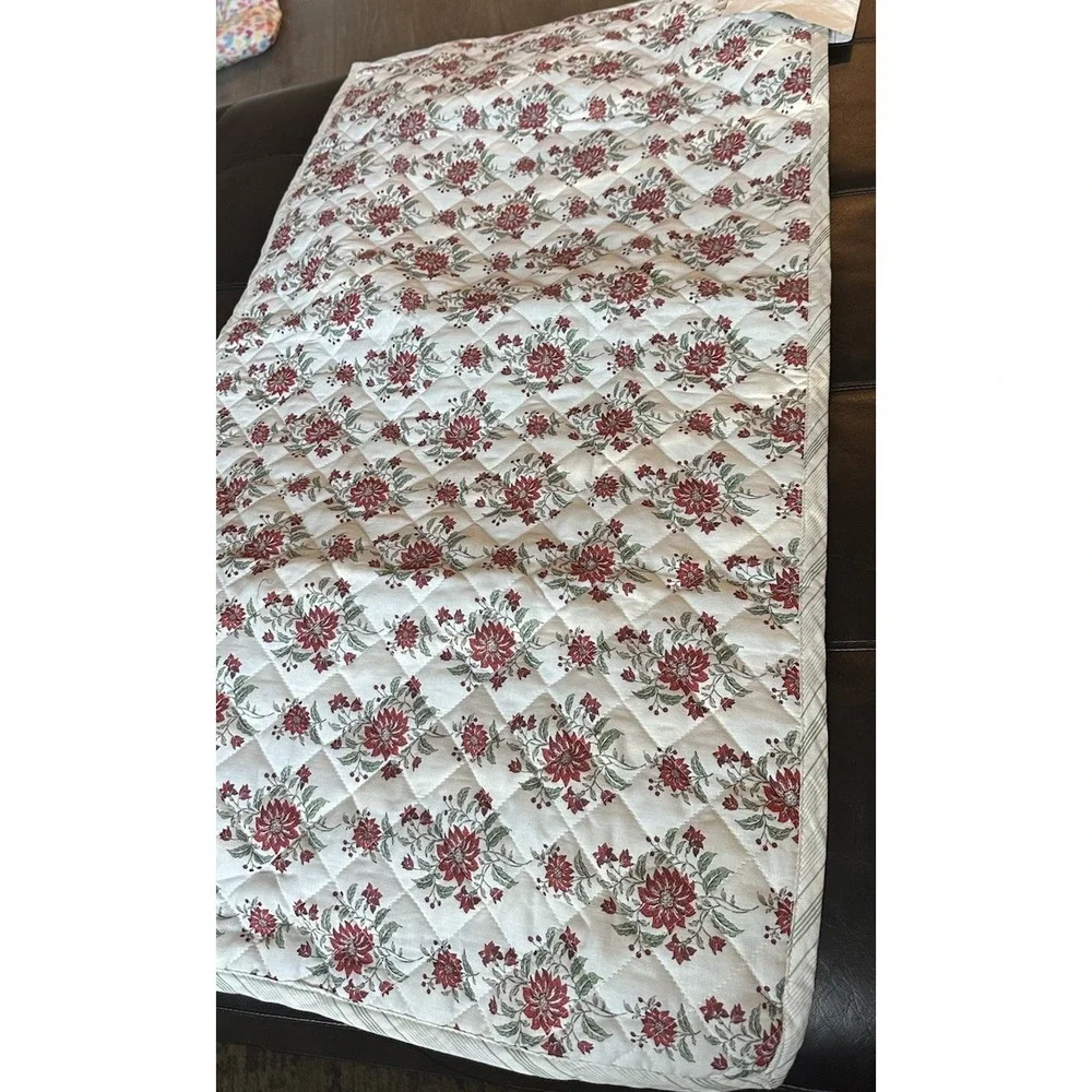 Ralph Lauren Maren Vintage Floral‎ Diamond Stitch King Size Pillow Sham 20 X 36